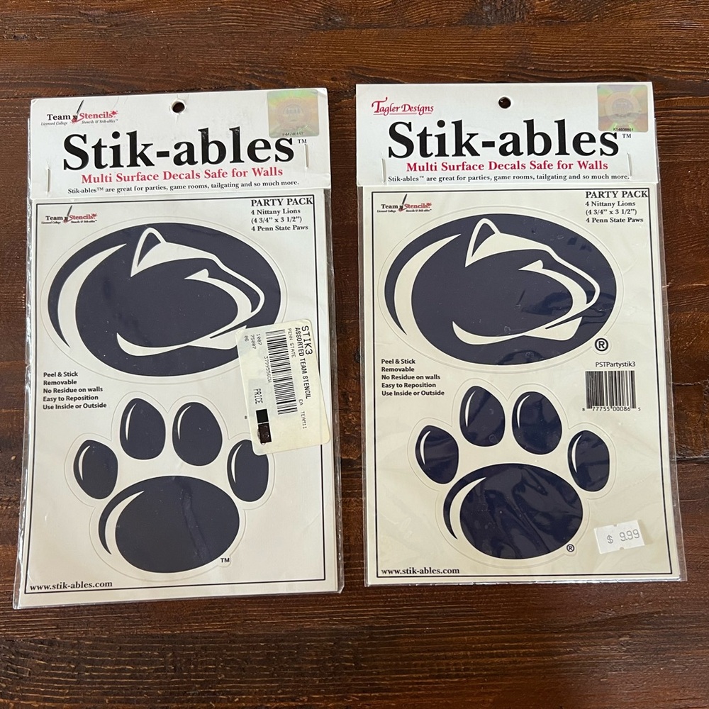 Vintage 2 Sets of Navy Blue Stik-ables Multi Surface Decals